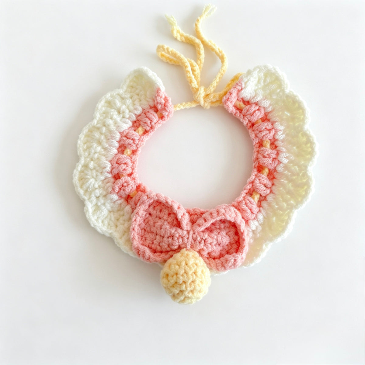 Crochet Bow Pet Collar