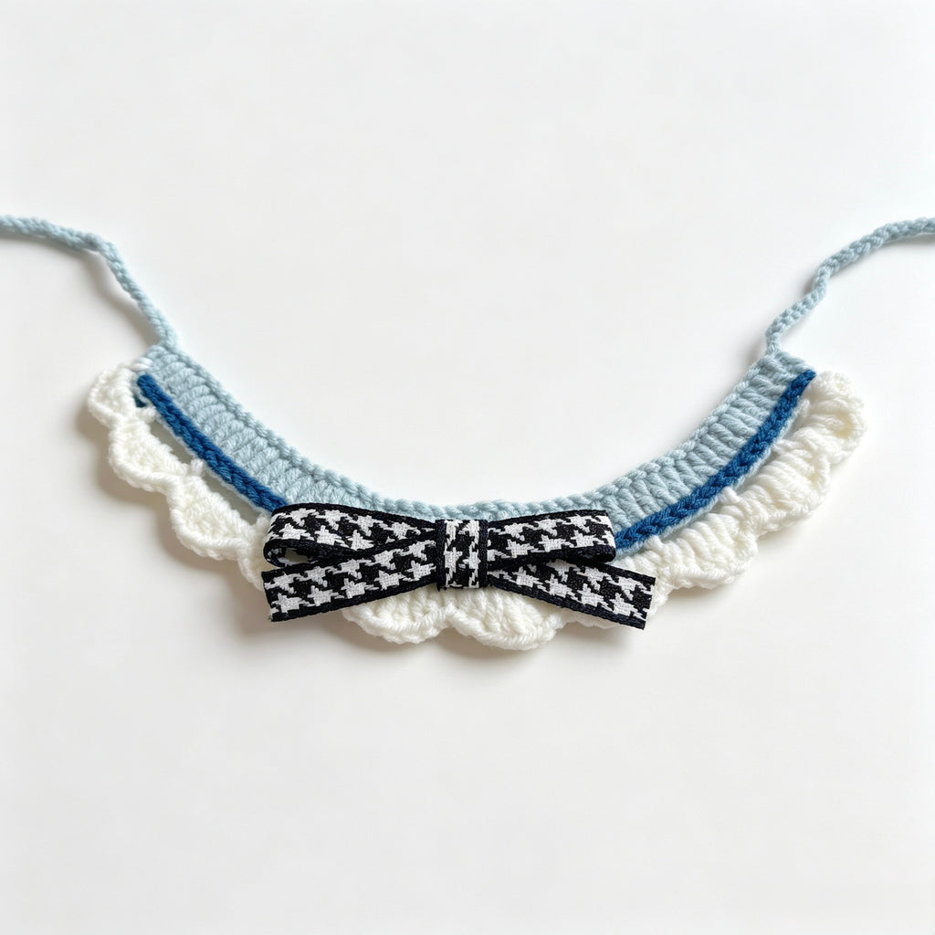 Crochet Bow Pet Collar