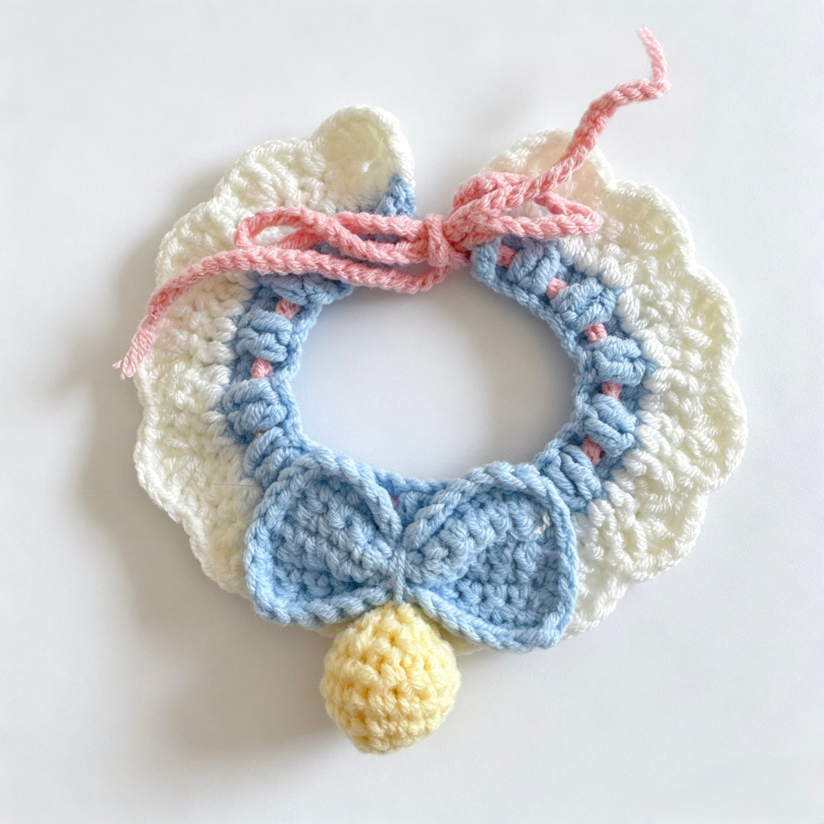 Crochet Bow Pet Collar