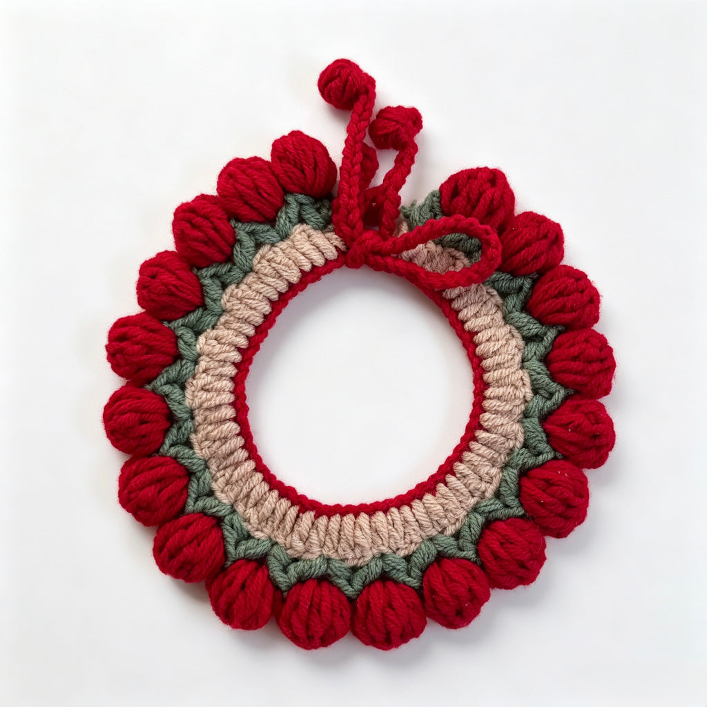 Crochet Bow Pet Collar