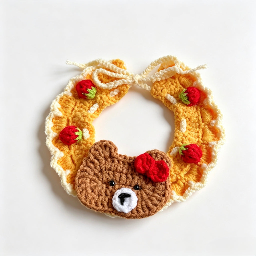 Crochet Bow Pet Collar