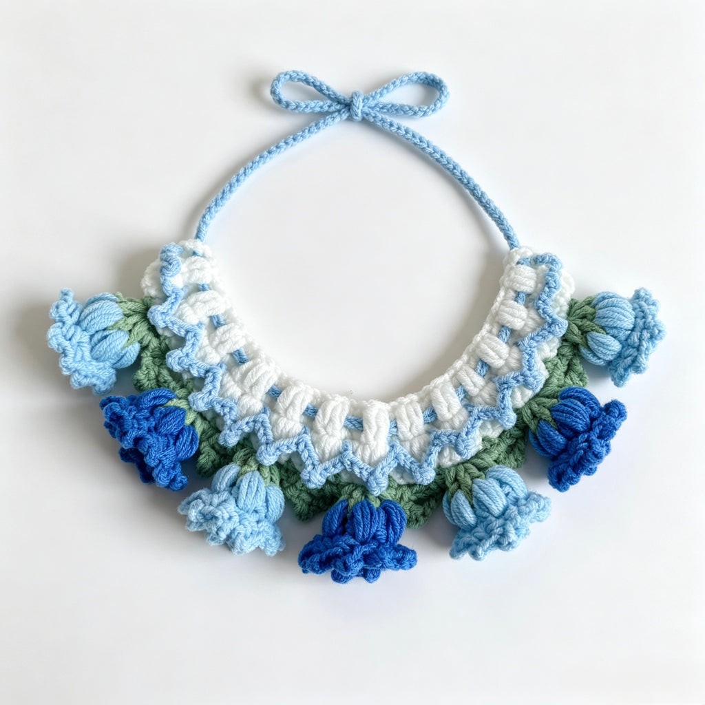 Crochet Bow Pet Collar