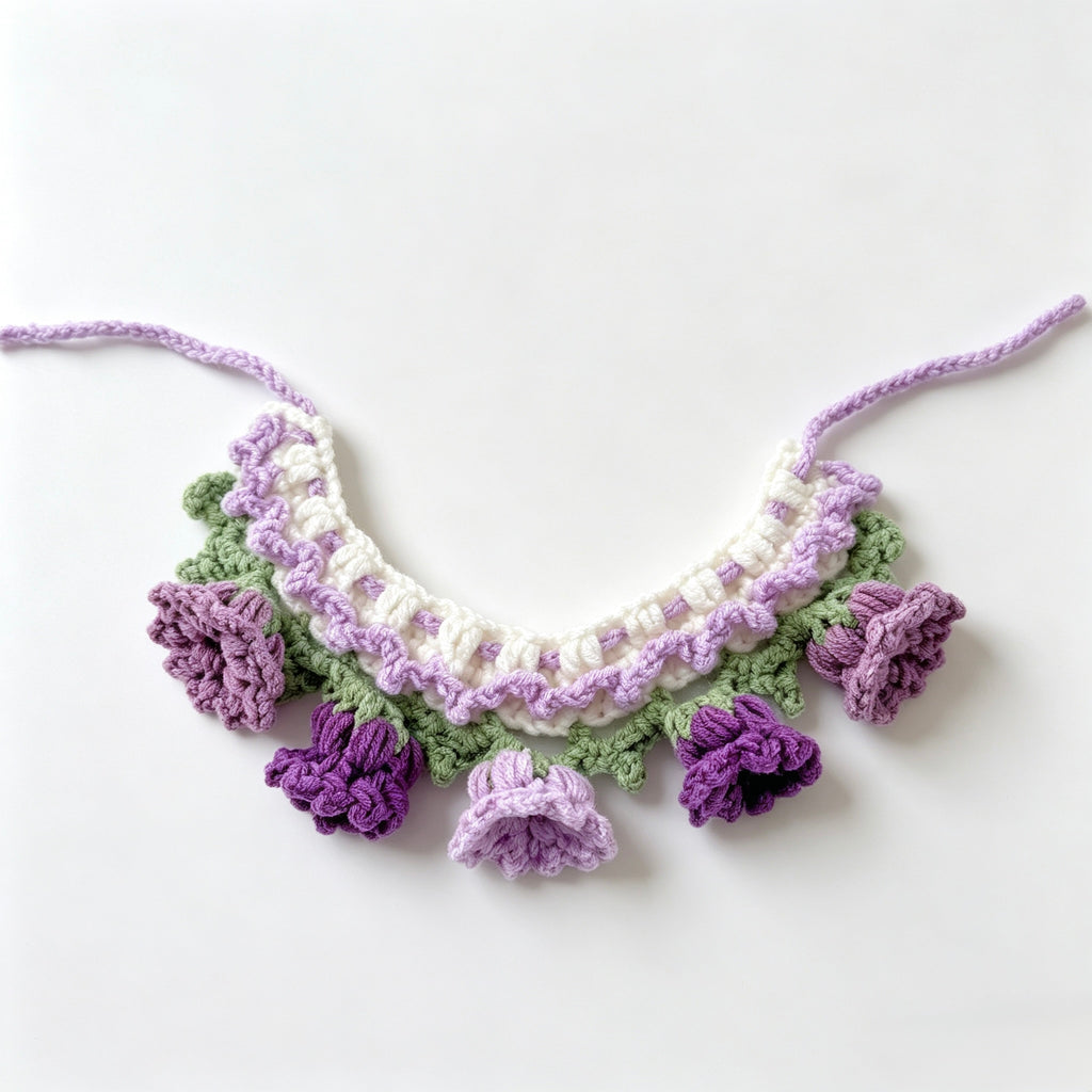 Crochet Bow Pet Collar