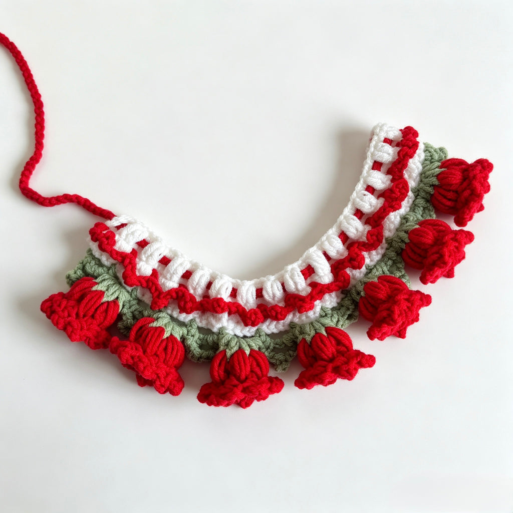 Crochet Bow Pet Collar