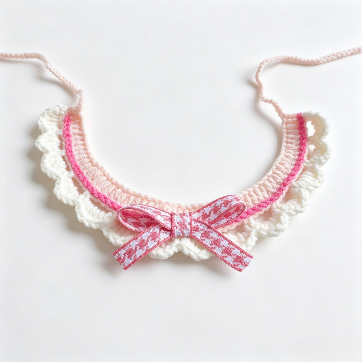 Crochet Bow Pet Collar
