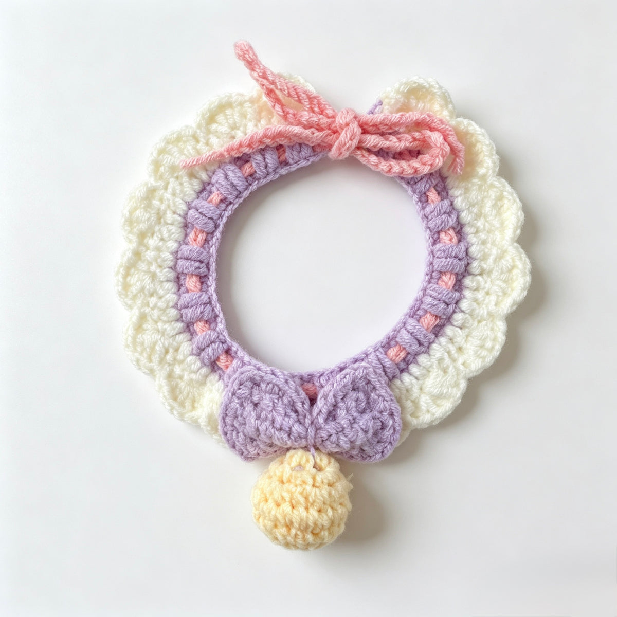 Crochet Bow Pet Collar