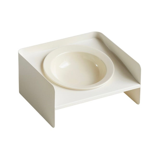 Iron Ceramic Angled Pet Bowl with Stand