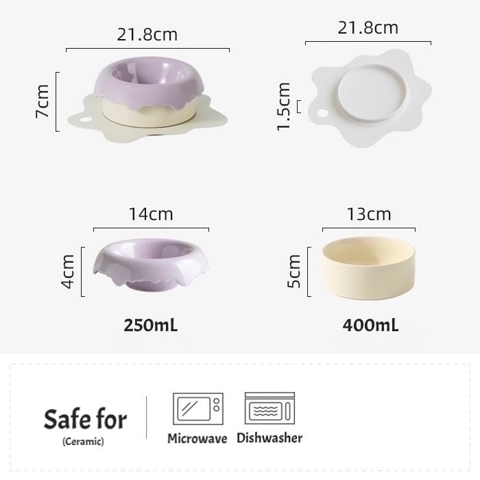 Donut Design 3-piece Modular Pet Bowl Set