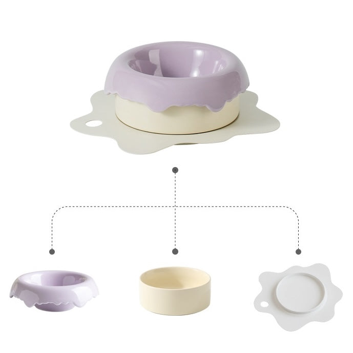 Donut Design 3-piece Modular Pet Bowl Set