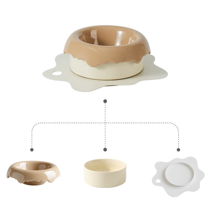 Donut Design 3-piece Modular Pet Bowl Set
