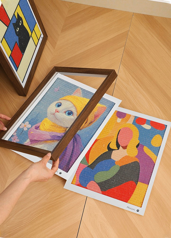 Art Cat Scratching Board With Frame