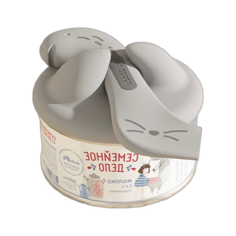 Silicone Pet Food Spoon + Can Cover Set