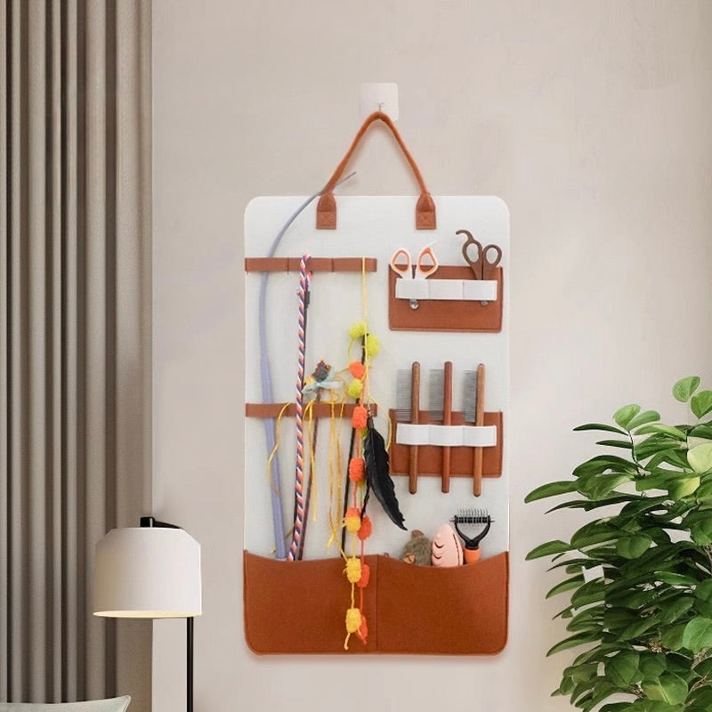 Wall-Hanging Cat Toy & Wand Organizer