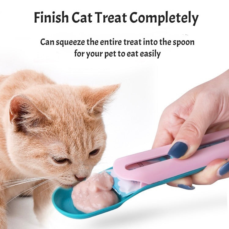 Cat Treat Spoon Feeder for Squeeze Tube Snacks | Mess-Free Lick Treat Tool