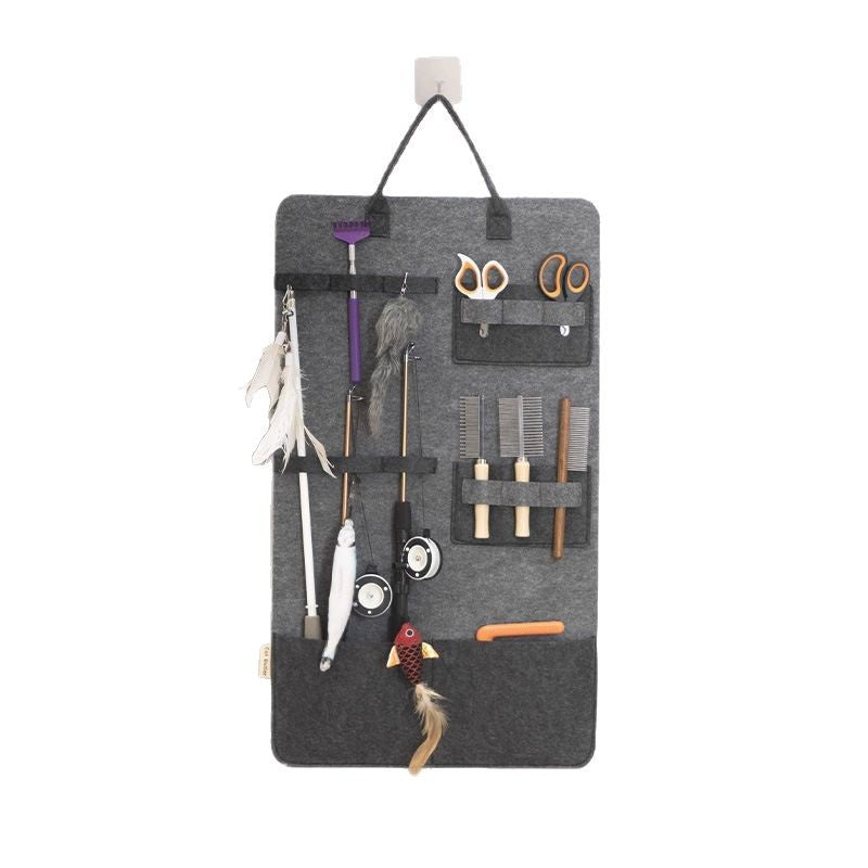 Wall-Hanging Cat Toy & Wand Organizer