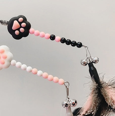 Paw Charm Feather Teaser Wand Cat Toy