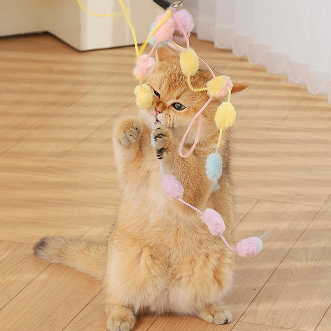 Pom-Pom Cat Wand Toy