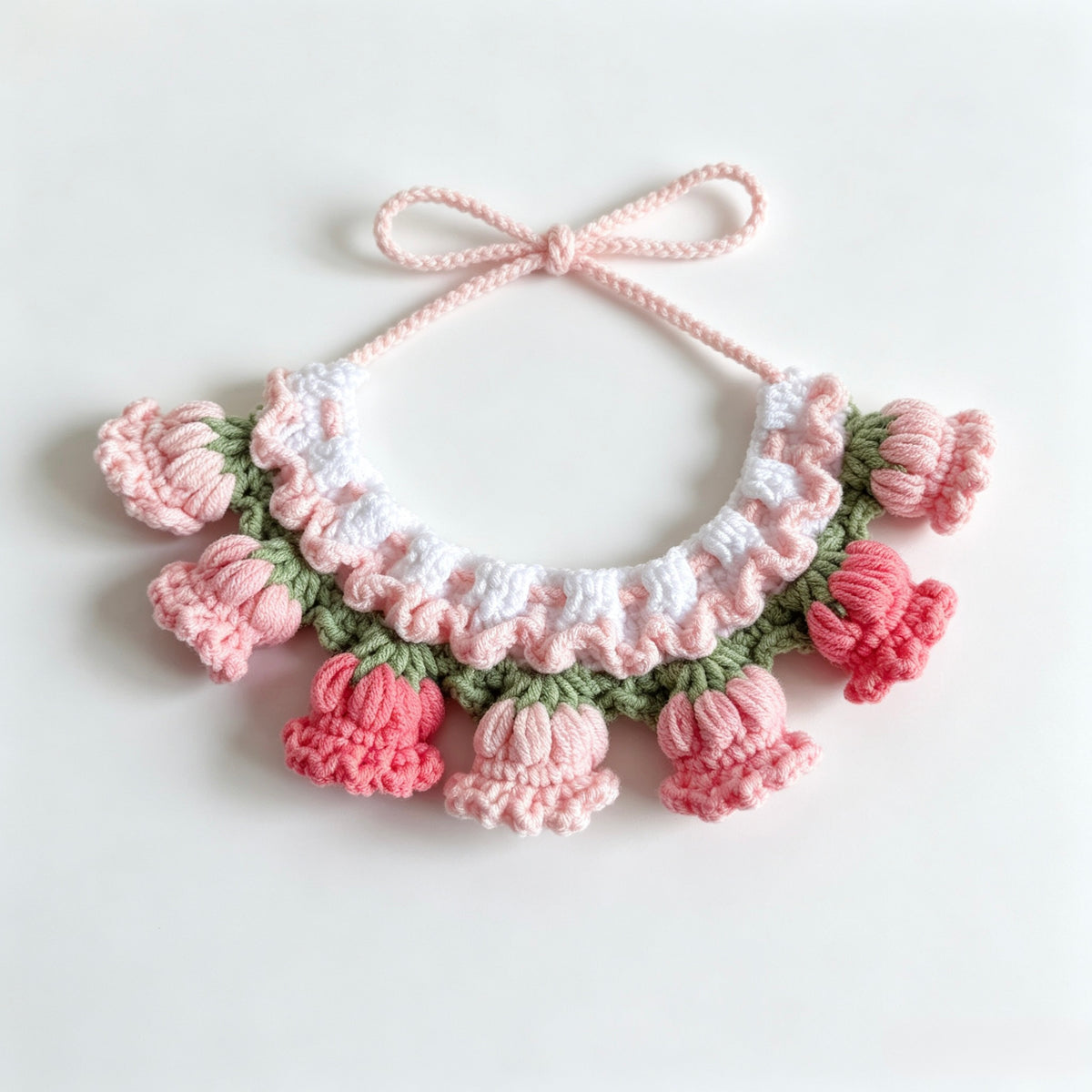 Crochet Bow Pet Collar
